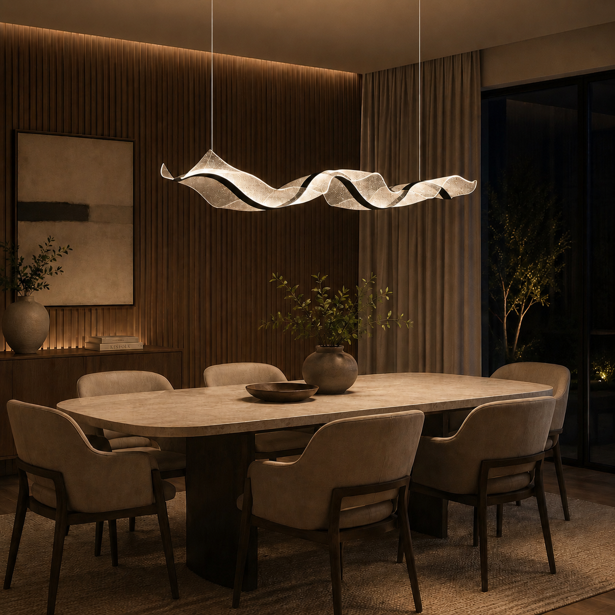 Suspension LED Crystal Wave