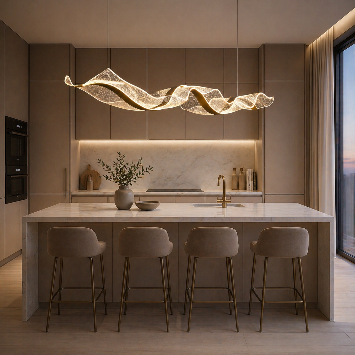 Suspension LED Crystal Wave